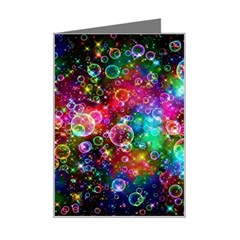 Psychedelic Bubbles Abstract Mini Greeting Card by Modalart