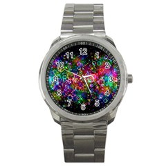 Psychedelic Bubbles Abstract Sport Metal Watch