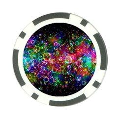 Psychedelic Bubbles Abstract Poker Chip Card Guard by Modalart