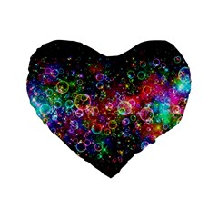 Psychedelic Bubbles Abstract Standard 16  Premium Heart Shape Cushions