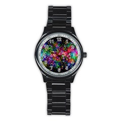 Psychedelic Bubbles Abstract Stainless Steel Round Watch by Modalart