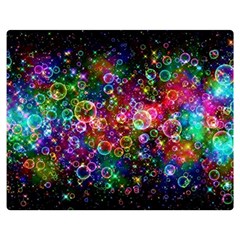 Psychedelic Bubbles Abstract Two Sides Premium Plush Fleece Blanket (medium) by Modalart