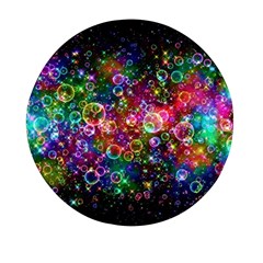 Psychedelic Bubbles Abstract Mini Round Pill Box by Modalart