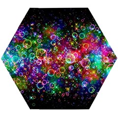 Psychedelic Bubbles Abstract Wooden Puzzle Hexagon by Modalart