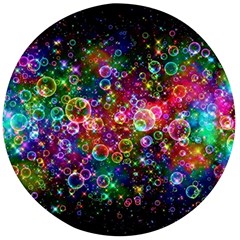 Psychedelic Bubbles Abstract Wooden Bottle Opener (round) by Modalart