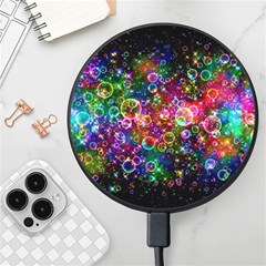 Psychedelic Bubbles Abstract Wireless Fast Charger(black) by Modalart