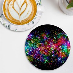 Psychedelic Bubbles Abstract Uv Print Round Tile Coaster by Modalart