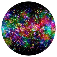 Psychedelic Bubbles Abstract Round Trivet by Modalart