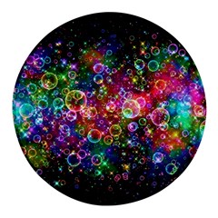 Psychedelic Bubbles Abstract Round Glass Fridge Magnet (4 Pack) by Modalart