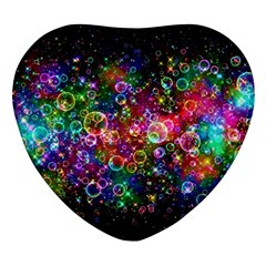 Psychedelic Bubbles Abstract Heart Glass Fridge Magnet (4 Pack) by Modalart