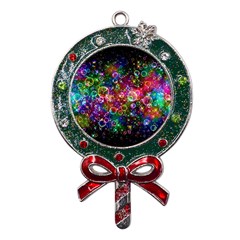 Psychedelic Bubbles Abstract Metal X mas Lollipop With Crystal Ornament by Modalart