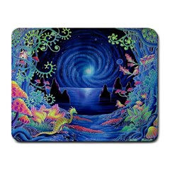 Psychedelic Mushrooms Psicodelia Dream Blue Small Mousepad by Modalart