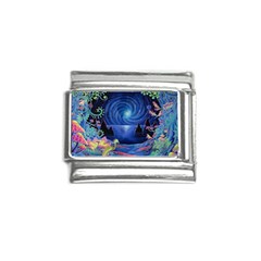 Psychedelic Mushrooms Psicodelia Dream Blue Italian Charm (9mm) by Modalart