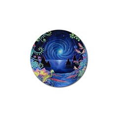 Psychedelic Mushrooms Psicodelia Dream Blue Golf Ball Marker by Modalart