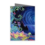 Psychedelic Mushrooms Psicodelia Dream Blue Mini Greeting Card Right