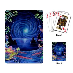 Psychedelic Mushrooms Psicodelia Dream Blue Playing Cards Single Design (rectangle) by Modalart