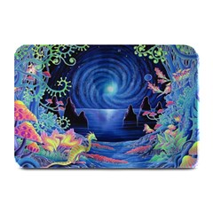 Psychedelic Mushrooms Psicodelia Dream Blue Plate Mats by Modalart