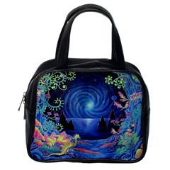 Psychedelic Mushrooms Psicodelia Dream Blue Classic Handbag (one Side) by Modalart