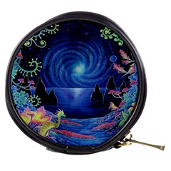 Psychedelic Mushrooms Psicodelia Dream Blue Mini Makeup Bag by Modalart