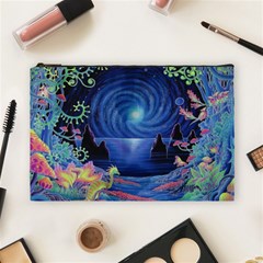 Psychedelic Mushrooms Psicodelia Dream Blue Cosmetic Bag (large) by Modalart