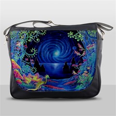 Psychedelic Mushrooms Psicodelia Dream Blue Messenger Bag by Modalart