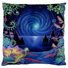 Psychedelic Mushrooms Psicodelia Dream Blue Large Cushion Case (one Side)