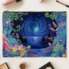 Psychedelic Mushrooms Psicodelia Dream Blue Cosmetic Bag (xxxl) by Modalart