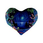 Psychedelic Mushrooms Psicodelia Dream Blue Standard 16  Premium Heart Shape Cushions Back