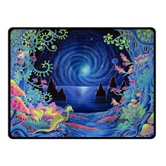 Psychedelic Mushrooms Psicodelia Dream Blue Two Sides Fleece Blanket (small) by Modalart