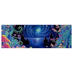 Psychedelic Mushrooms Psicodelia Dream Blue Banner And Sign 9  X 3 