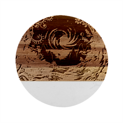 Psychedelic Mushrooms Psicodelia Dream Blue Marble Wood Coaster (round) by Modalart