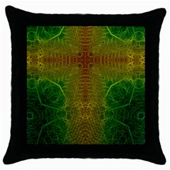 Psychedelic Screen Trippy Throw Pillow Case (black) by Modalart