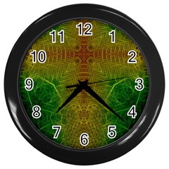 Psychedelic Screen Trippy Wall Clock (black) by Modalart