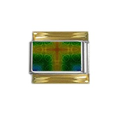 Psychedelic Screen Trippy Gold Trim Italian Charm (9mm) by Modalart