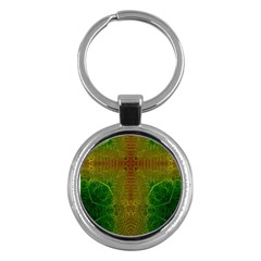 Psychedelic Screen Trippy Key Chain (round) by Modalart