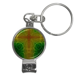 Psychedelic Screen Trippy Nail Clippers Key Chain by Modalart