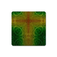 Psychedelic Screen Trippy Square Magnet by Modalart