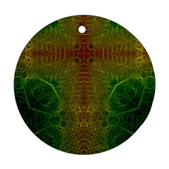 Psychedelic Screen Trippy Round Ornament (two Sides)