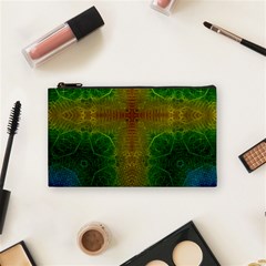 Psychedelic Screen Trippy Cosmetic Bag (small) by Modalart