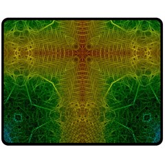 Psychedelic Screen Trippy Fleece Blanket (medium) by Modalart