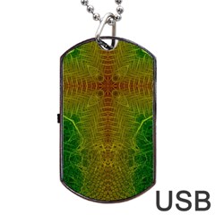 Psychedelic Screen Trippy Dog Tag Usb Flash (one Side) by Modalart