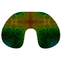 Psychedelic Screen Trippy Travel Neck Pillow by Modalart