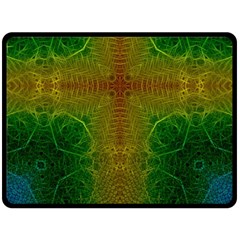 Psychedelic Screen Trippy Two Sides Fleece Blanket (large) by Modalart