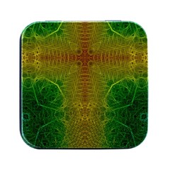 Psychedelic Screen Trippy Square Metal Box (black) by Modalart