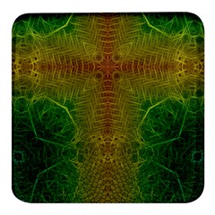 Psychedelic Screen Trippy Square Glass Fridge Magnet (4 Pack) by Modalart