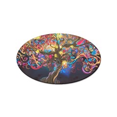 Psychedelic Tree Abstract Psicodelia Sticker Oval (100 pack)