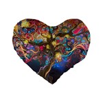 Psychedelic Tree Abstract Psicodelia Standard 16  Premium Flano Heart Shape Cushions Front