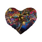 Psychedelic Tree Abstract Psicodelia Standard 16  Premium Flano Heart Shape Cushions Back