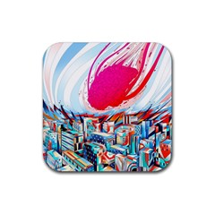 Artistic Psychedelic Art Rubber Coaster (square) by Modalart