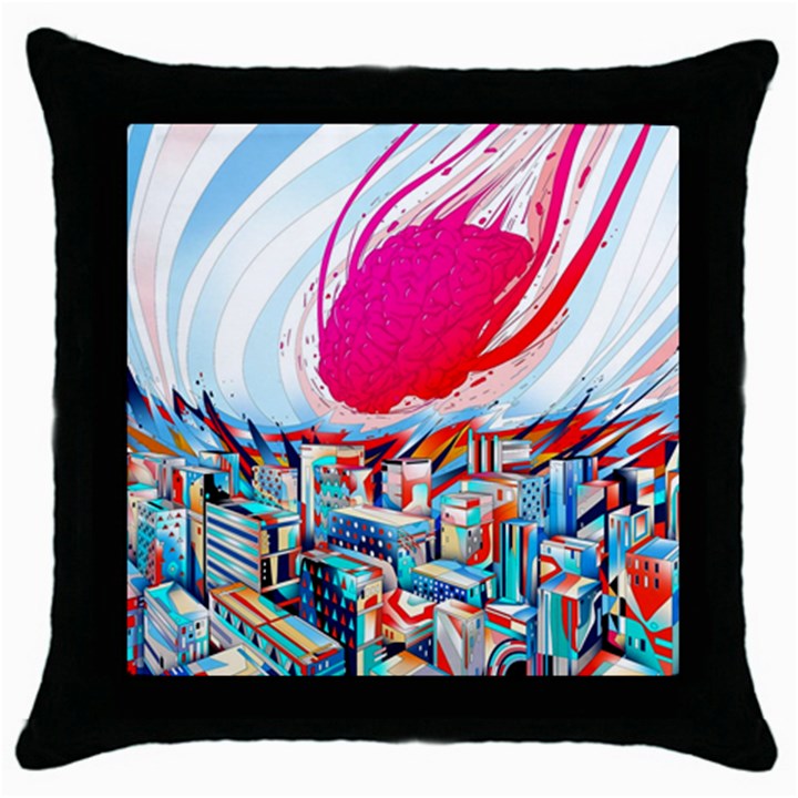 Artistic Psychedelic Art Throw Pillow Case (Black)